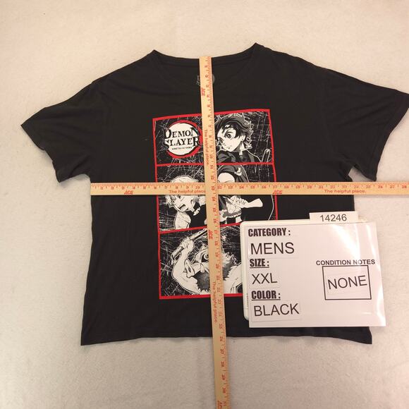 Demon Slayer Anime Short Sleeve Crew Neck Graphic T-Shirt Mens Size 2XL Black - Picture 5 of 9